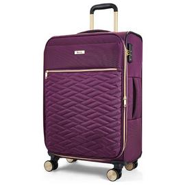 Rock Expandable 8 Wheel Soft Suitcase - Purple
