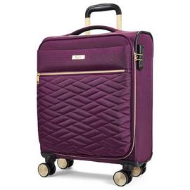 Rock Expandable 8 Wheel Soft Suitcase - Purple