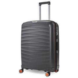 Rock Expandable 8 Wheel Hard Suitcase - Medium, Charcoal