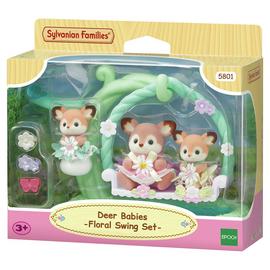 Sylvanian Deer Babies Floral Swing Set