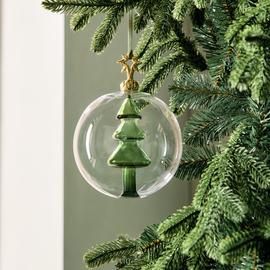 Argos Home Single 3D Glass Christmas Tree Bauble