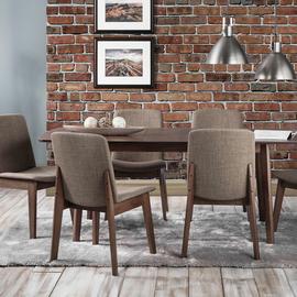 Julian Bowen Kensington Walnut Dining Table & 4 Brown Chairs