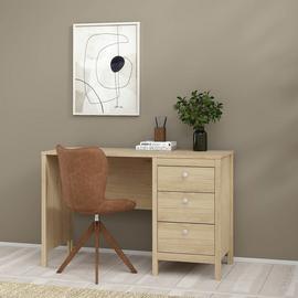 Tvilum Madrid 3 Drawer Office Desk - Oak