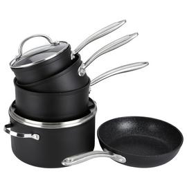 Prestige Scratch Guard 5 Piece Aluminium Pan Set - Black