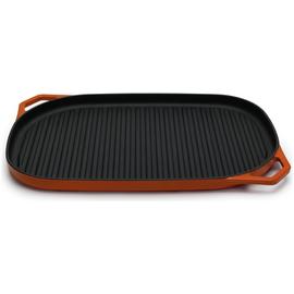 Habitat 38cm Large Cast Iron Grill Pan - Orange