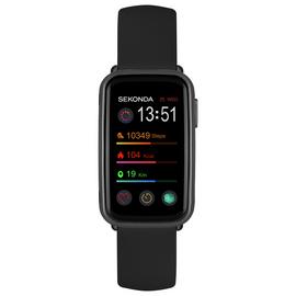 Sekonda Black Silicone Strap Fitness Tracker Smart Watch