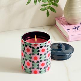 Habitat Ceramic Candle with Lid - Pomegranate & Amber