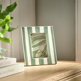 Habitat Green Stripe Ceramic Picture Frame - 4x6"