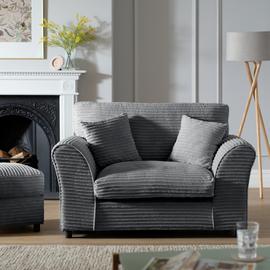 Argos Home Harry Fabric Cuddle Chair - Charcoal