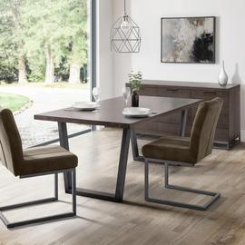 Julian Bowen Pair of Suede Effect Dining Chairs - Charcoal