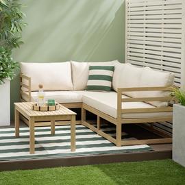 Habitat Evissa 5 Seater Wooden Garden Corner Sofa Set