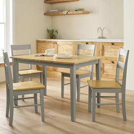 Argos Home Chicago Extend Grey Dining Table & 4 Chairs