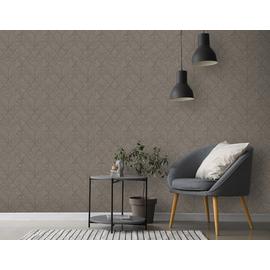 Arthouse Esselle Wood Grain Geo Wallpaper - Charcoal Gold
