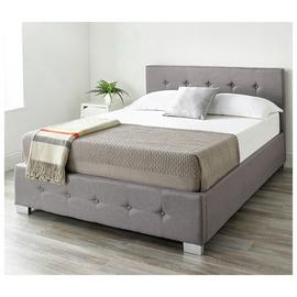 Aspire Fabric Double End Lift Ottoman Bed - Grey