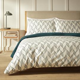 Habitat Chevron Print Navy Bedding Set - Single