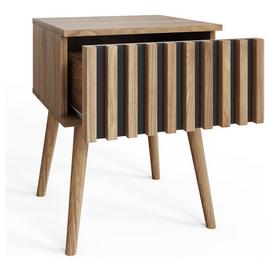 GFW Louvered 1 Drawer Side Table - Natural