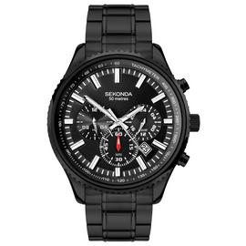 Sekonda Men's Stainless Steel Black Strap Bracelet Watch