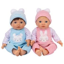Tiny Treasures 17 Inch Bunny And Bear Twins Baby Dolls