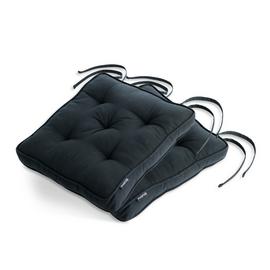 Habitat Set of 2 Seat Cushions - Black