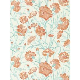 Harlequin Fleur De Joie Paprika Aqua Wide Width Wallpaper