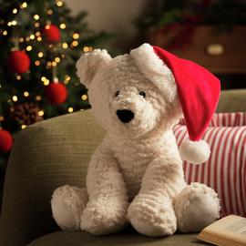 Argos Home Red Santa Hat Polar Bear Plush