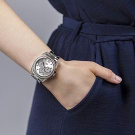 Spirit Ladies Silver Tone Stone Set Bracelet Watch