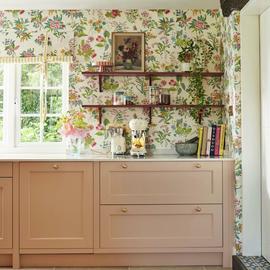 Harlequin Woodland Floral Peridot Ruby White Wallpaper