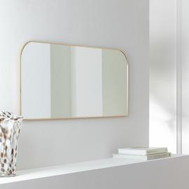 Habitat Gold Round Edge Rectangular Wall Mirror - 40x100cm