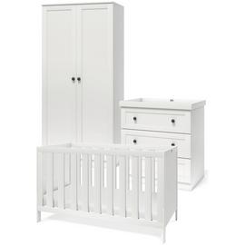 Silver Cross Bromley 3 Piece 2 Door Wardrobe Set - White