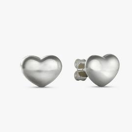 Revere Sterling Silver Puffed Small Heart Stud Earrings