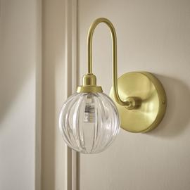 Habitat Metal Bathroom Wall Light - Brushed Brass