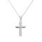 Revere Sterling Silver Diamond Cut Cross 18 Inch Cable Chain