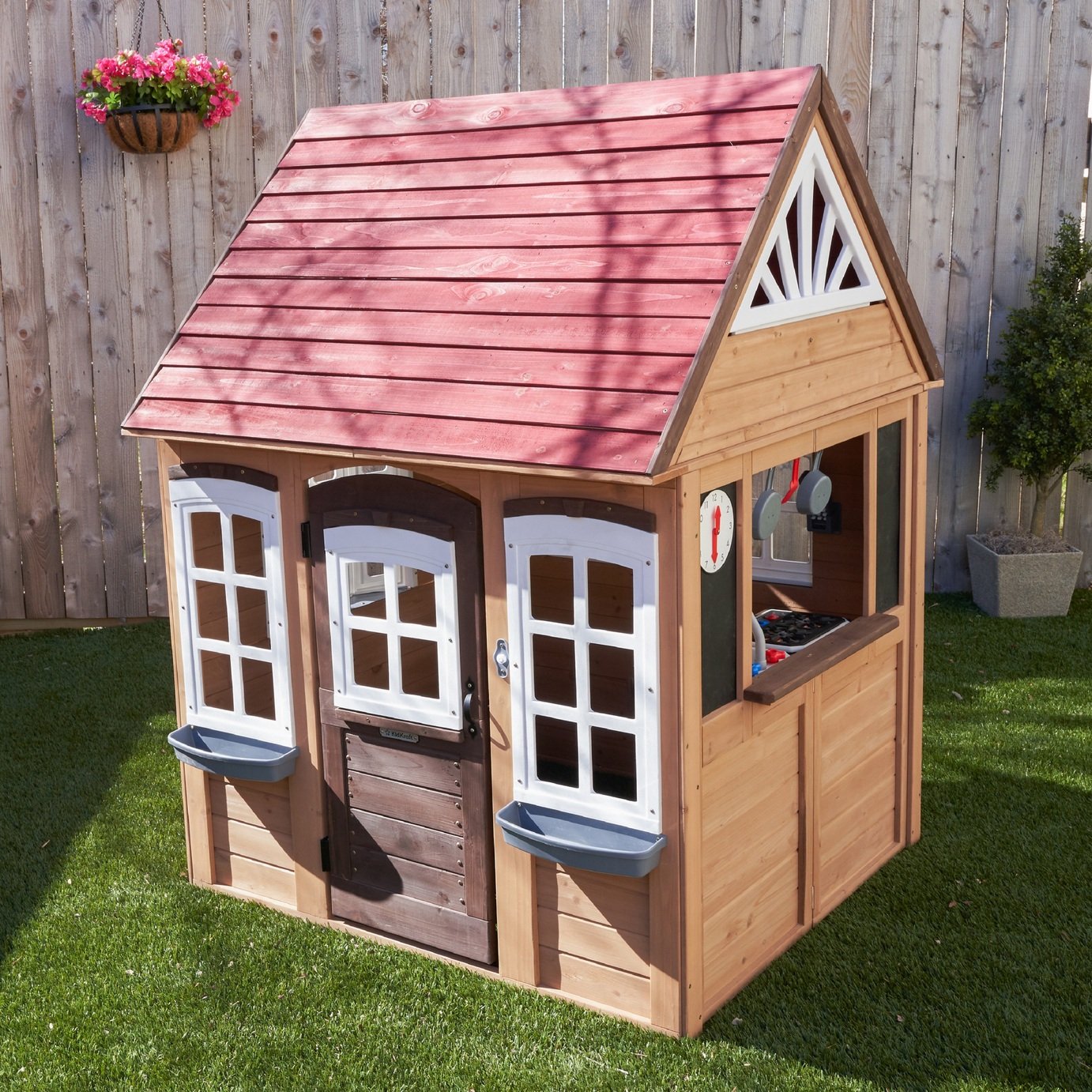 pink wooden playhouse