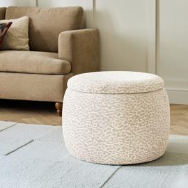 Habitat Cove Fabric Storage Ottoman - Leopard Print