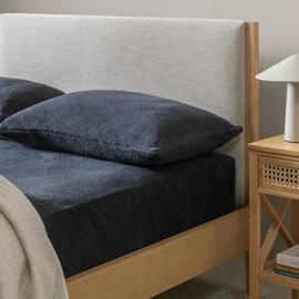 Argos Home Fleece Navy Fitted Sheet