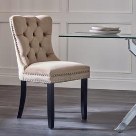 Argos Home Princess Velvet Dining Chair - Taupe