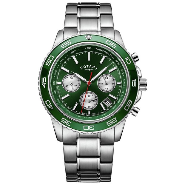 Rotary green dial on sale watch