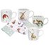 Royal Worcester Set of 4 Wrendale Christmas Mugs & Tea Towel