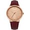 Identity London Ladies' Stone Set Dial Burgundy Strap Watch