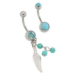State of Mine Stainless Steel Leaf Belly Bars - Set of 2
