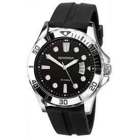 Sekonda Men's Black Silicone Strap Sports Watch