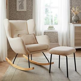 Cuddleco Marey Nursery Rocking Chair and Stool - Beige