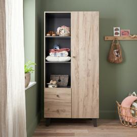 Tutti Bambini Como Nursery 1 Door 2 Drawer Wardrobe - Oak