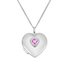 Moon & Back Sterling Silver Pink Cubic Zirconia Heart Locket