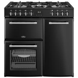 Belling 90cm Double Oven Dual Fuel Cooker - Black
