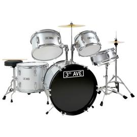 3rd Avenue Junior 5 Piece Drum Kit - Silver