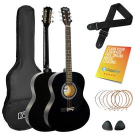3rd Avenue Full Size Acoustic Guitar Bundle - Black