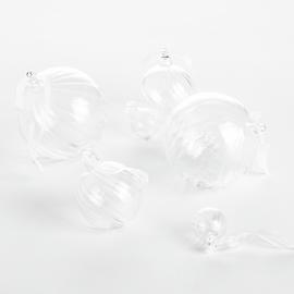 Argos Home Pack of 6 Mixed Size Clear Glass Bauble