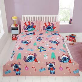 Disney Stitch Christmas Pink Kids Bedding Set - Double