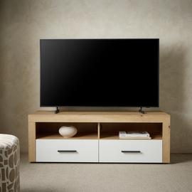 Habitat Gamma 2 Drawer TV Unit - Natural & White